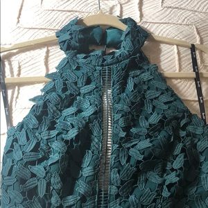 Bardot Green Lace Midi dress